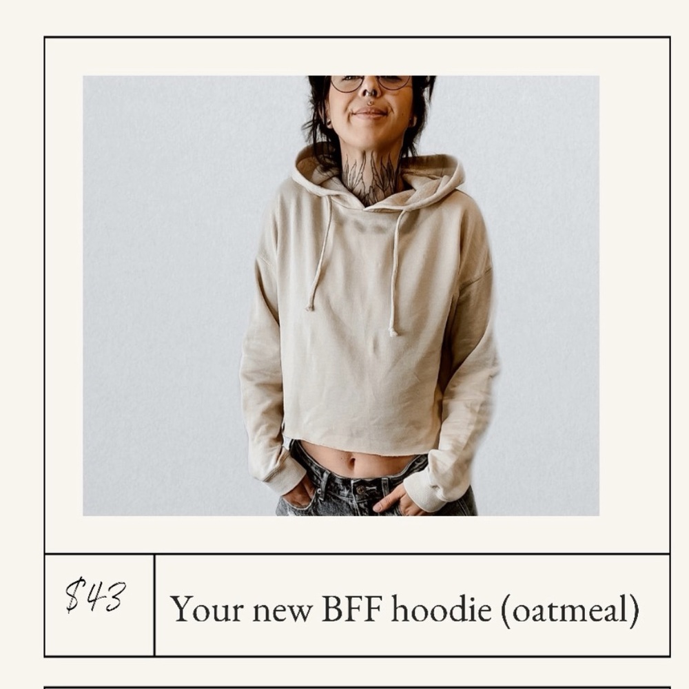 Super cute cream colored crop hoodie!